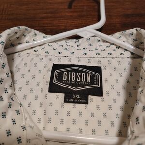 Gibson Men's White Patterned Pearl Snap Western Shirt XXL